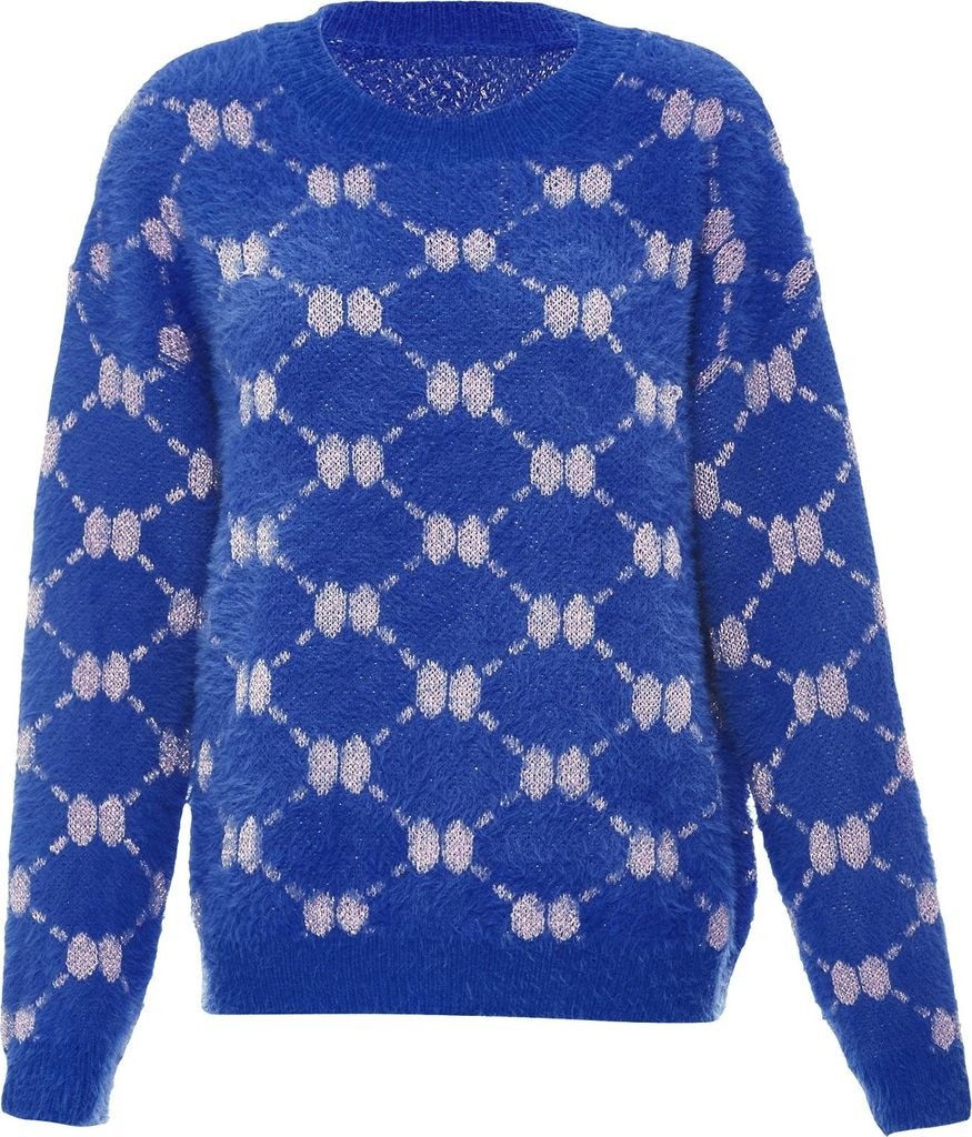 ebeeza damen strickpullover - königsblau, M