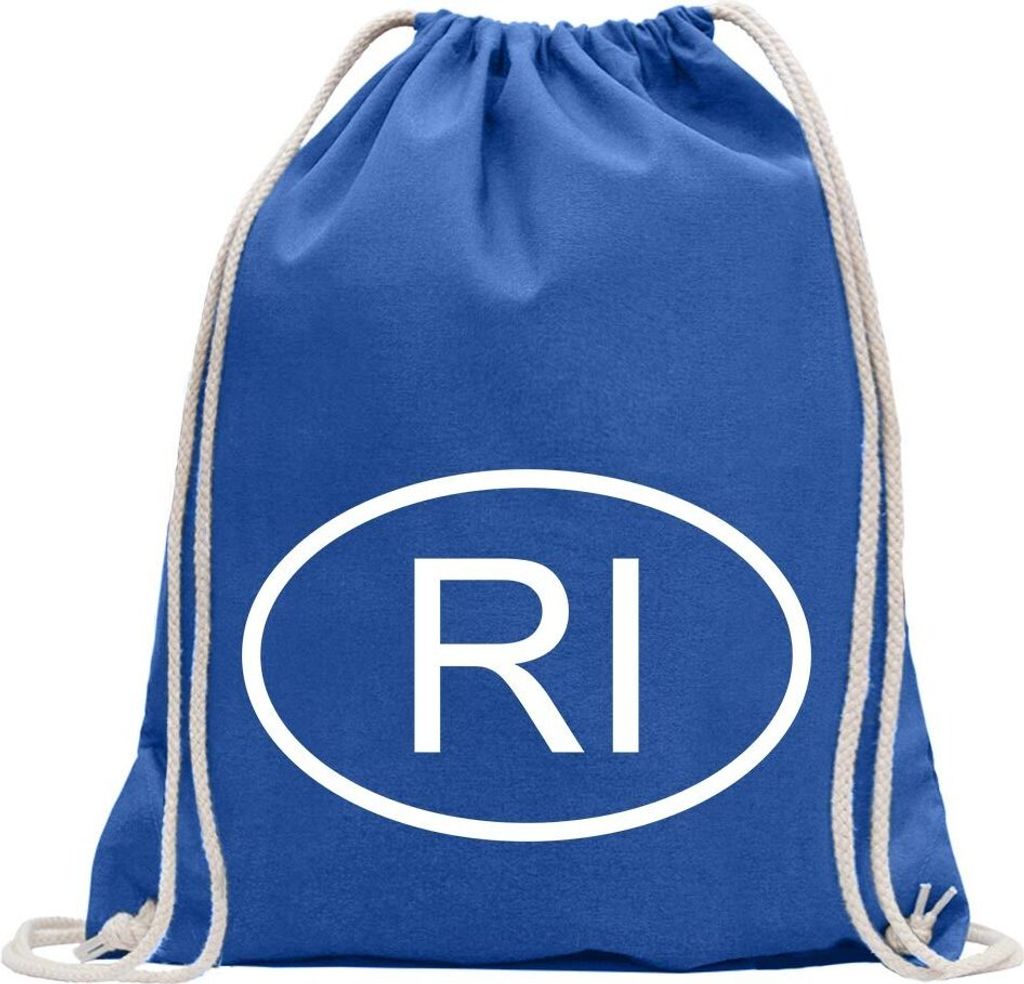 Kiwistar - Turnbeutel - royal - Indonesien RI - Fun Rucksack Sport Beutel Gymsack Baumwolle mit Ziehgurt