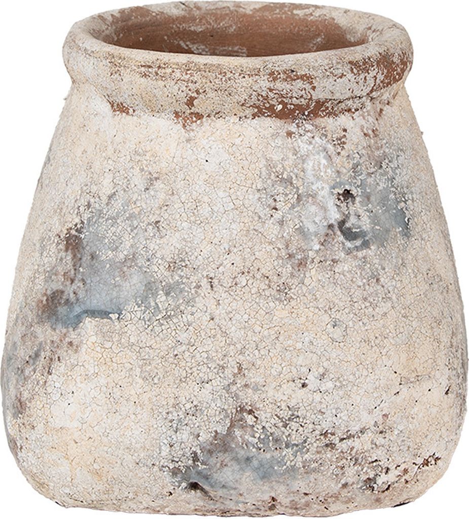 Clayre & Eef Blumentopf 18x18x17 cm Beige Terrakotta