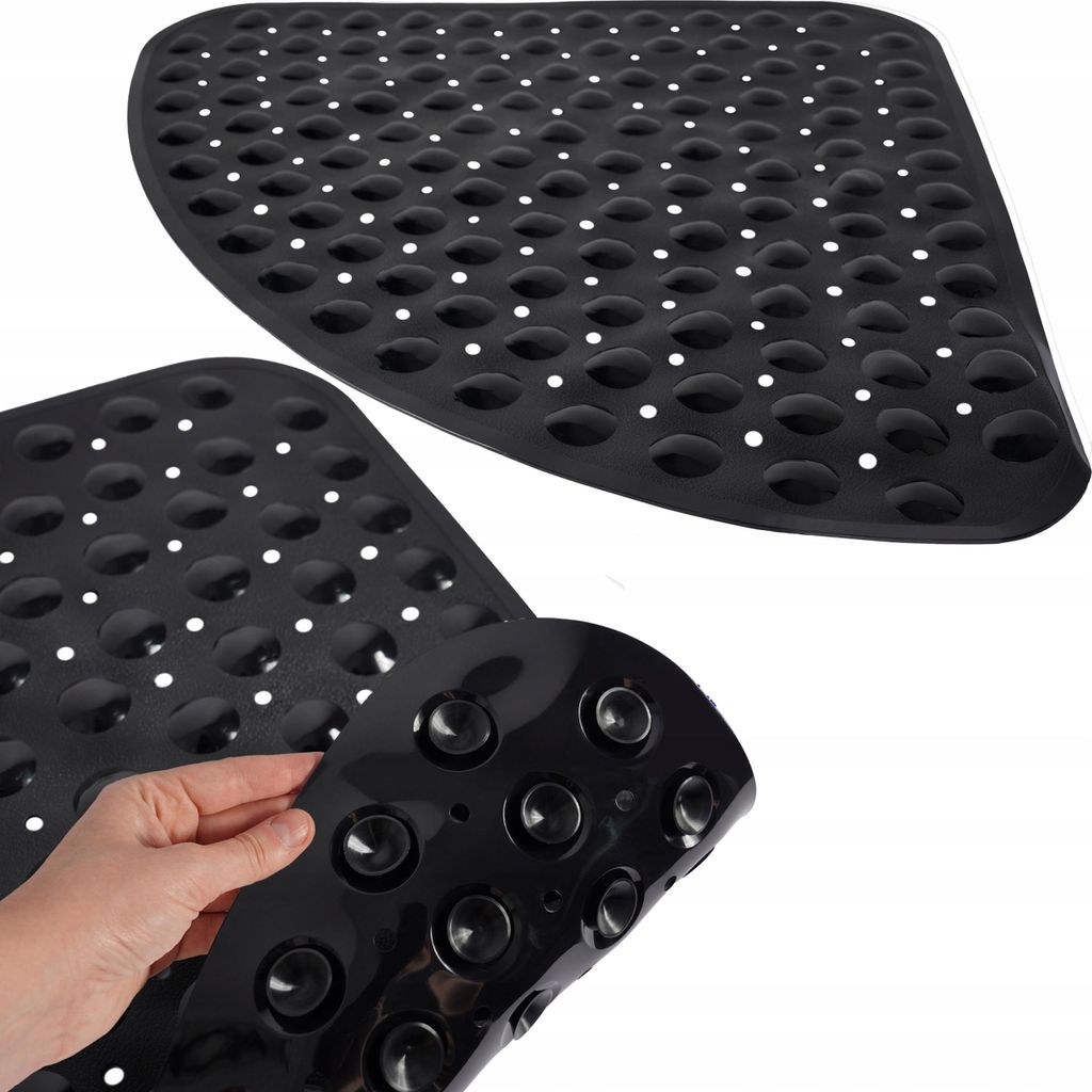 Sepio Badewannenmatte Schwarz 54x54 cm, Duschmatte rutschfest, Antirutschmatte Badewanne, Duschmatte, Rutschmatte Badewanne, Bathroom Mat