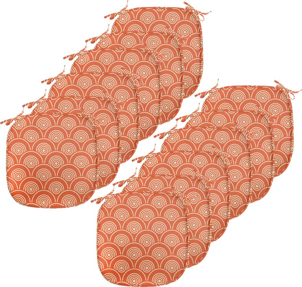 ABAKUHAUS Geometrisch Polster für Esszimmerstühle, Kimono Motive Muster, Dekoratives wasserfestes Kissen mit Riemen für Küchensitze, 40 cm x 40...