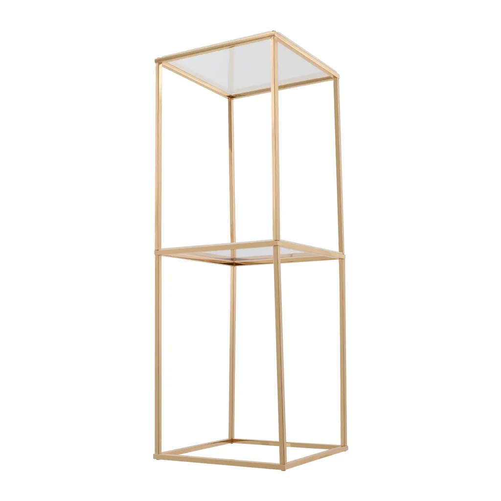 Support fleur mariage métal doré structure géométrique pour réception - 9