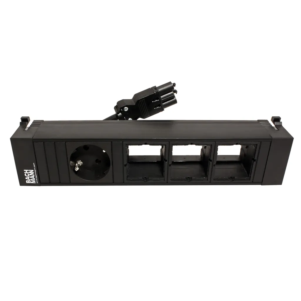 Fini les Câbles : Bloc Power Frame Encastrable Noir 1 Schuko 3 ABD Pro