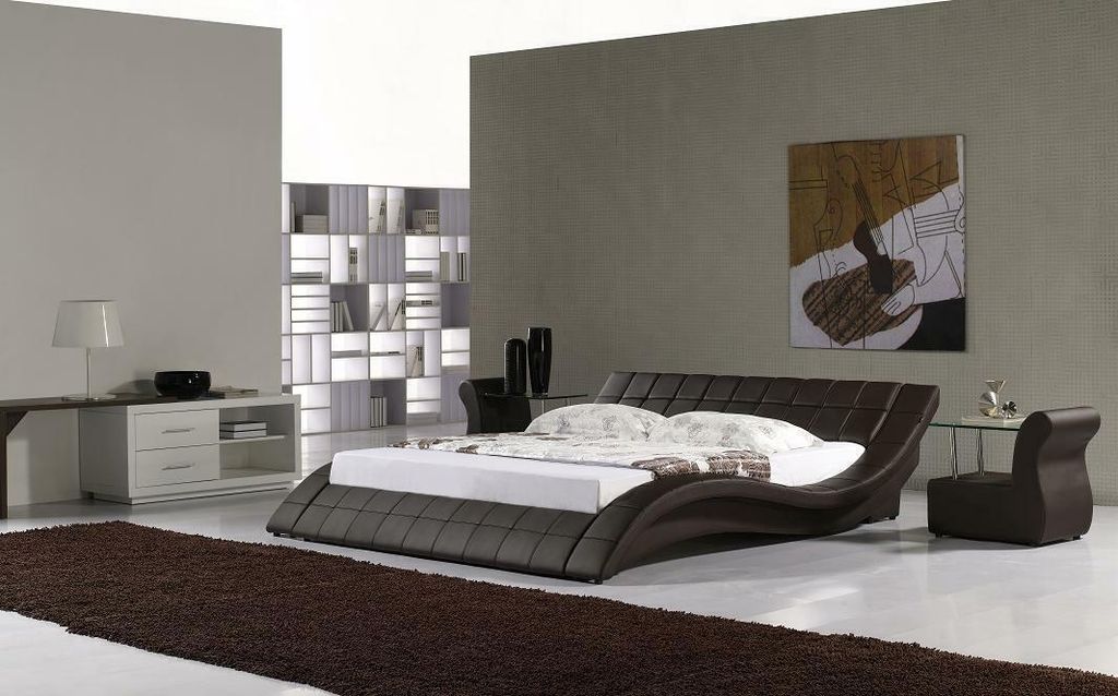 Designer Polsterbett Bett Betten Lederbett Doppelbett Ehebett Designerbett NEU JVmoebel