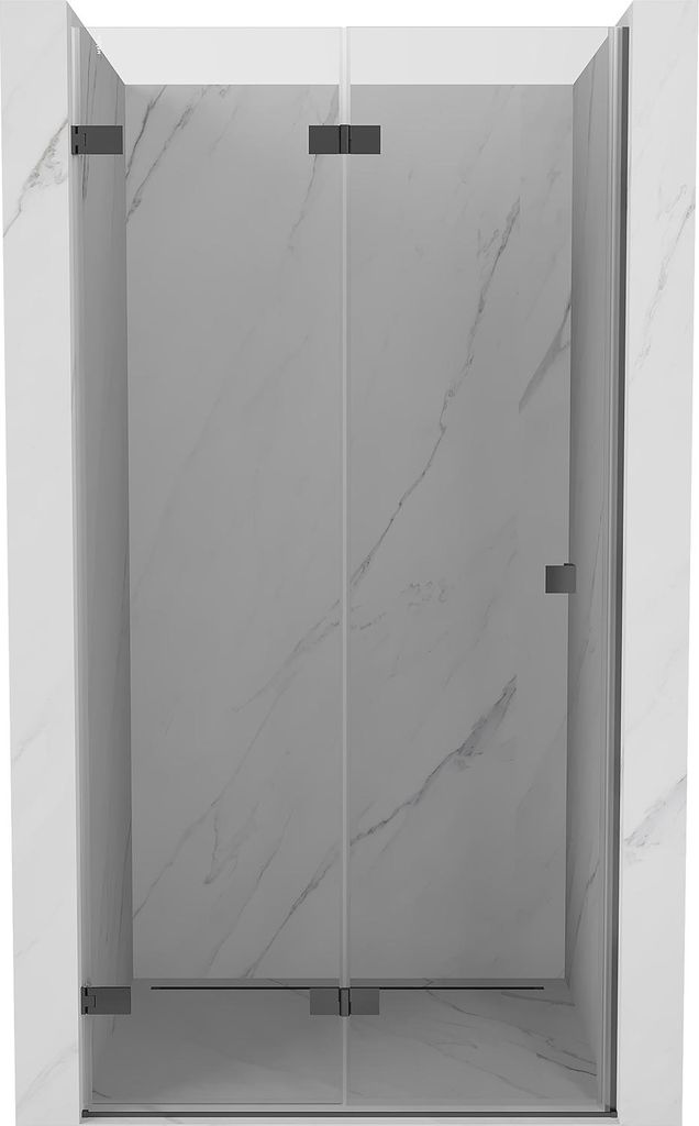 Mexen Lunar-F faltbare Duschwand links 100 cm, transparent, Gun Metal - 836-100-000-95-00-L