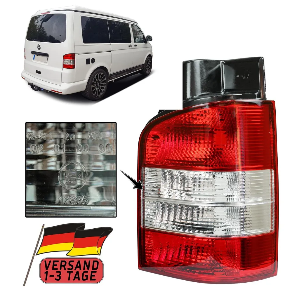 Fanale DX VW T5 2010 2011 2012 2013 2014 2015 Rosso Bianco Destro