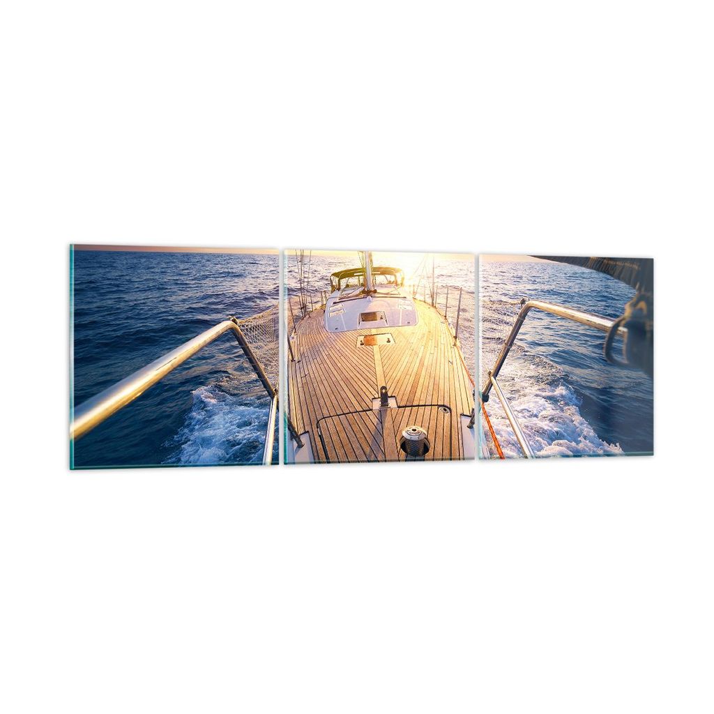 Bilder auf glas - Segelboot Meer - 150x50cm - Glasbilder - Wandbilder - Kunstdruck - zum Aufhängen bereit - Wanddekoration aus Glas - Glas Bilder ...