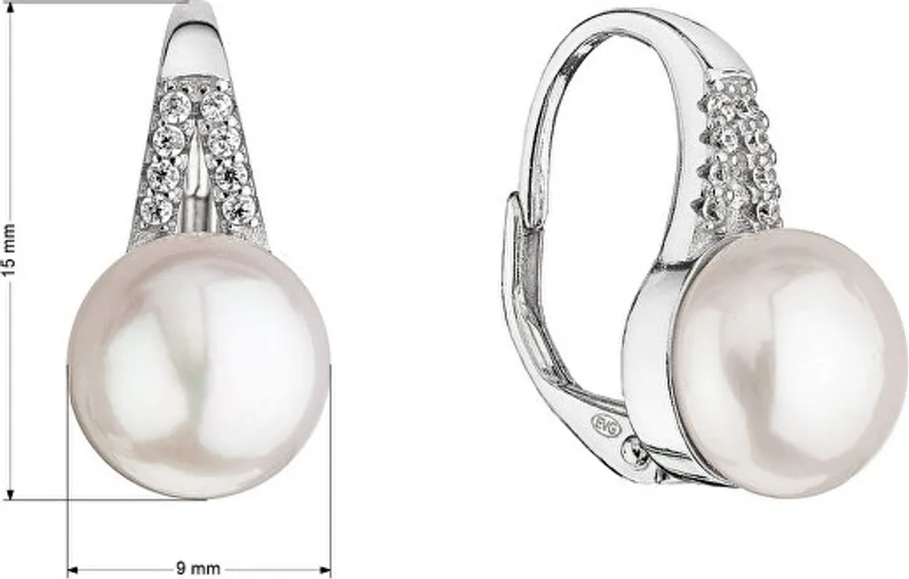 Boucles d'oreilles argent 925 et perle de rivière nacrée 21070.1 - 2