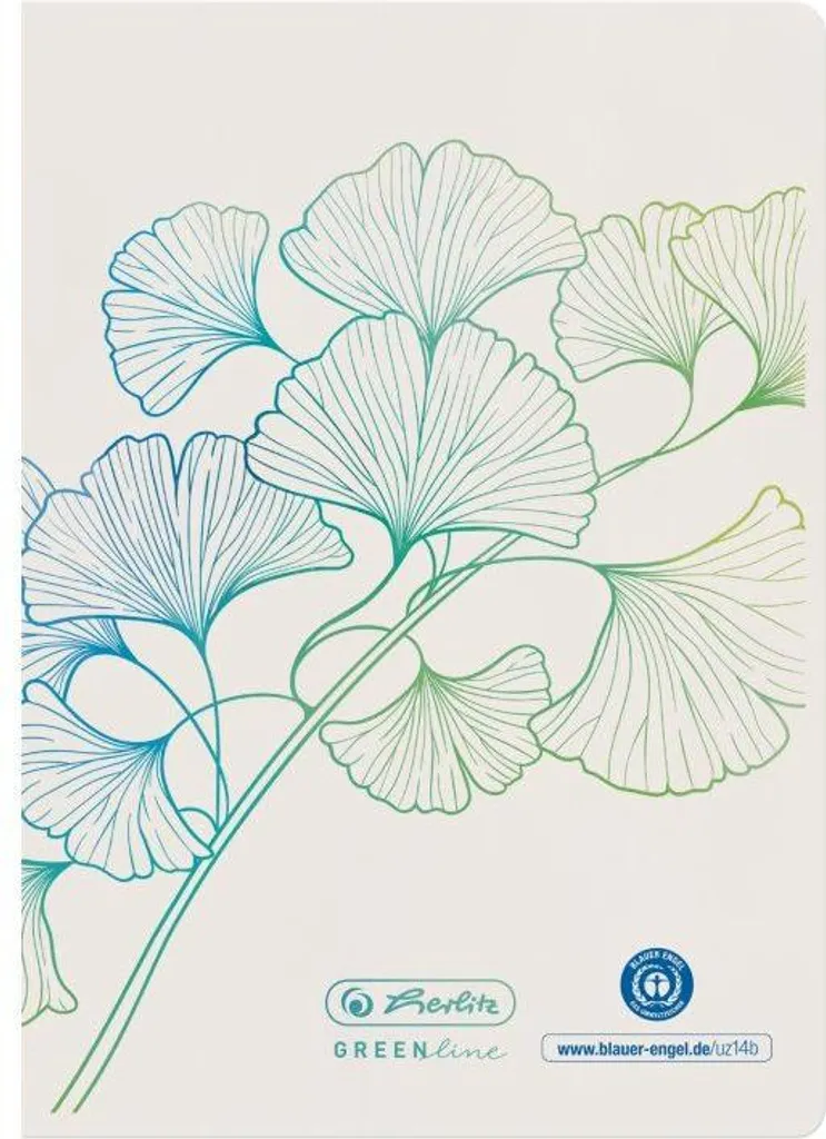 Herlitz 50033584 Quaderno A6 Rigato Greenline - 32 Fogli Ecologici