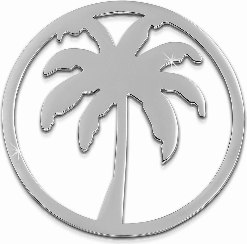 Amello Coinsschmuck silber 30 mm Einleger Edelstahl Coin Palme Damen ESC515J