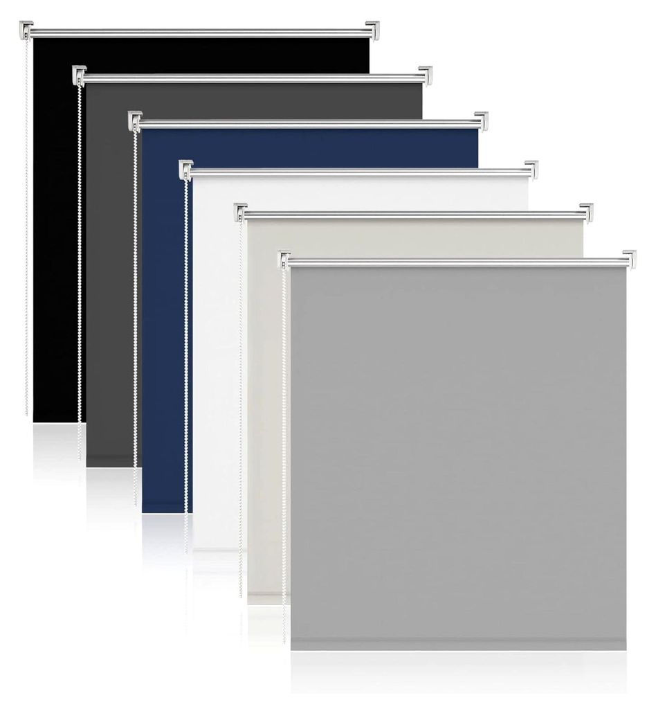 Verdunkelungsrollo ohne Bohren Hellgrau B80 x H130cm - Klemmfix Rollo für Fenster