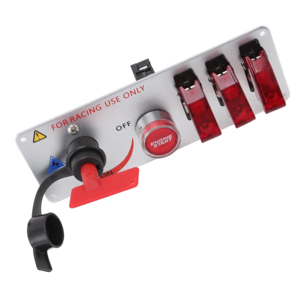 Panneau de commande d'allumage racing à bascule LED 12V universel