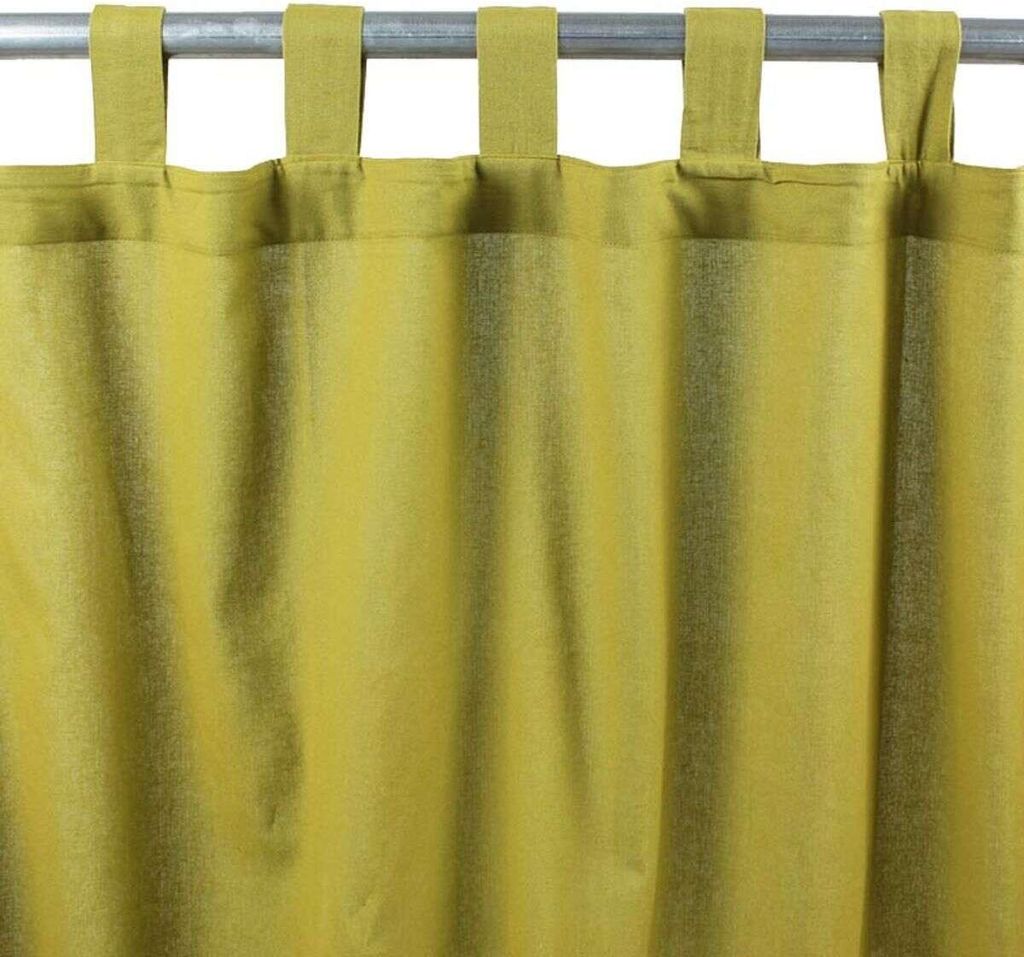 Bavlnená záclona s machovo zelenými záložkami 150x250 Obrázok produktu 