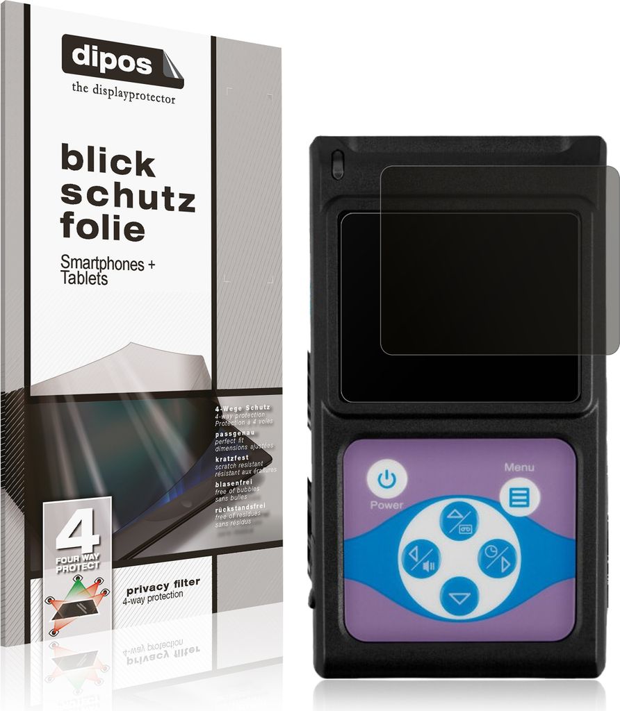 Blickschutzfolie für Pulox PO-650B matt Schutzfolie Folie Display Schutz dipos