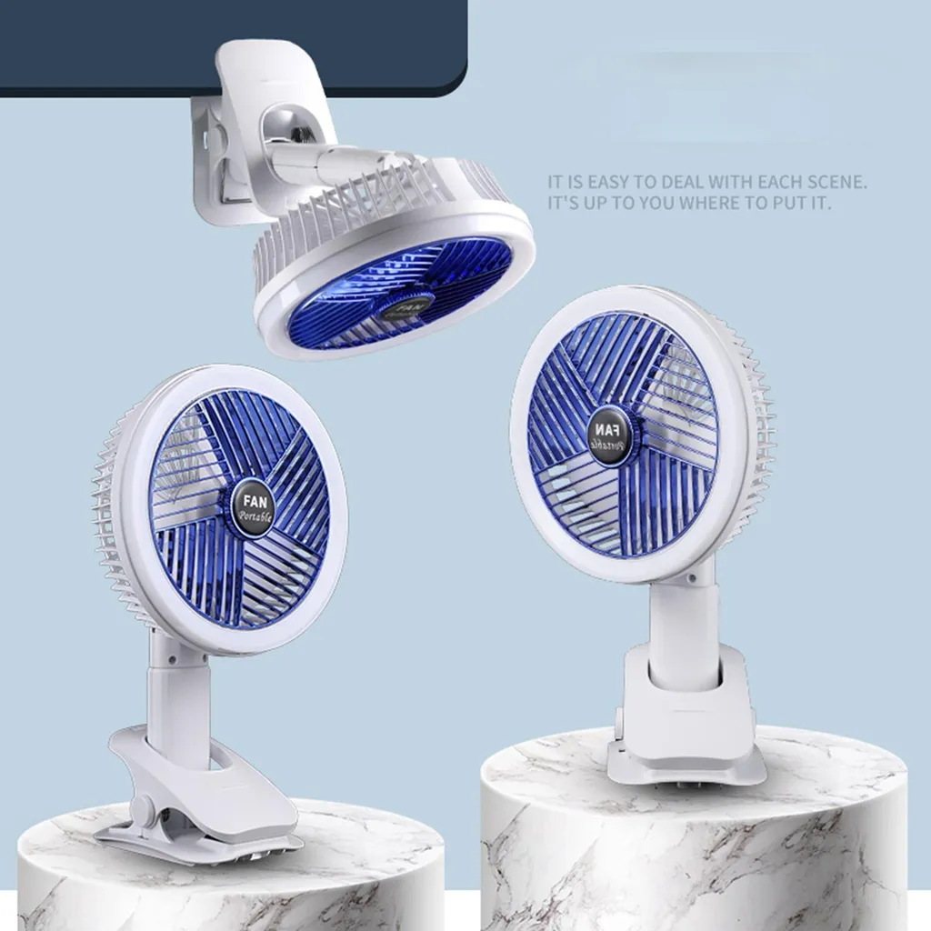 Ventilateur électrique multifonction USB-C portable à clip 4 vitesses - 5