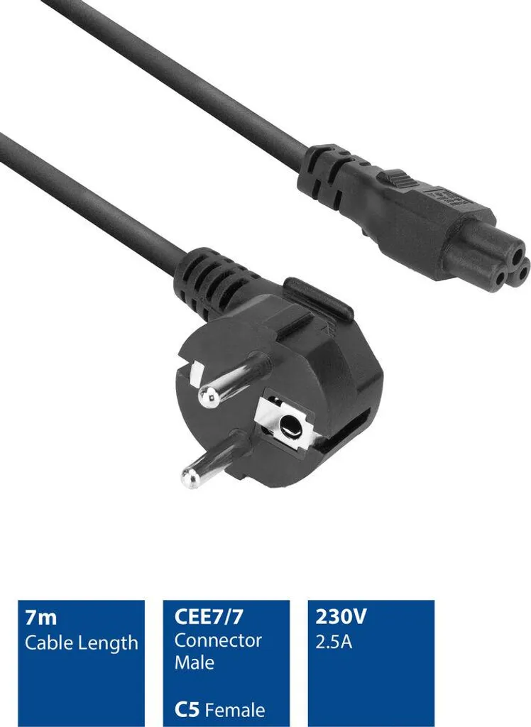 Fornitura Professionale ACT Powercord CEE7/7 Maschio Angolato