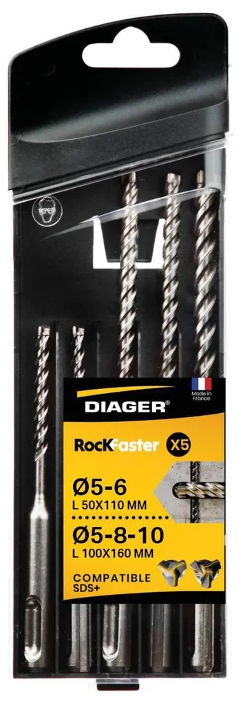 Foret SDS-Plus Rockfaster Diager perçage rapide béton et pierre dure