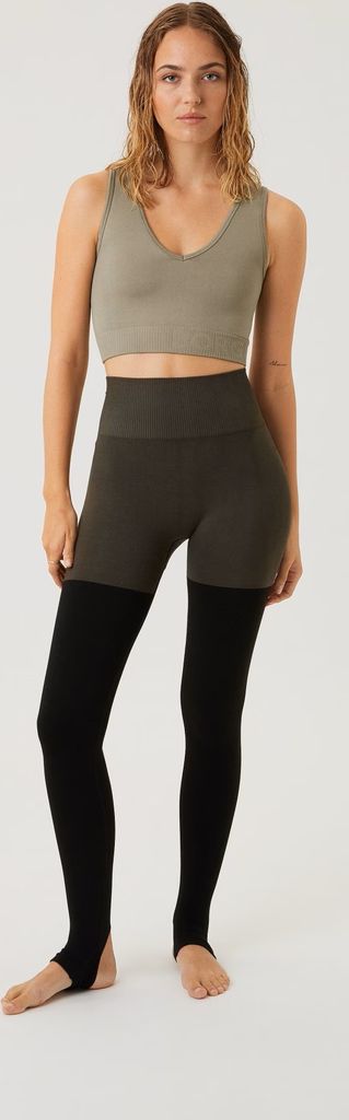 Björn Borg Björn Borg Sthlm Nahtlose Strumpfhose mit offener Ferse - Nahtlose Leggings mit hoher Taille und offener Ferse in Grün und Schwarz Gr...
