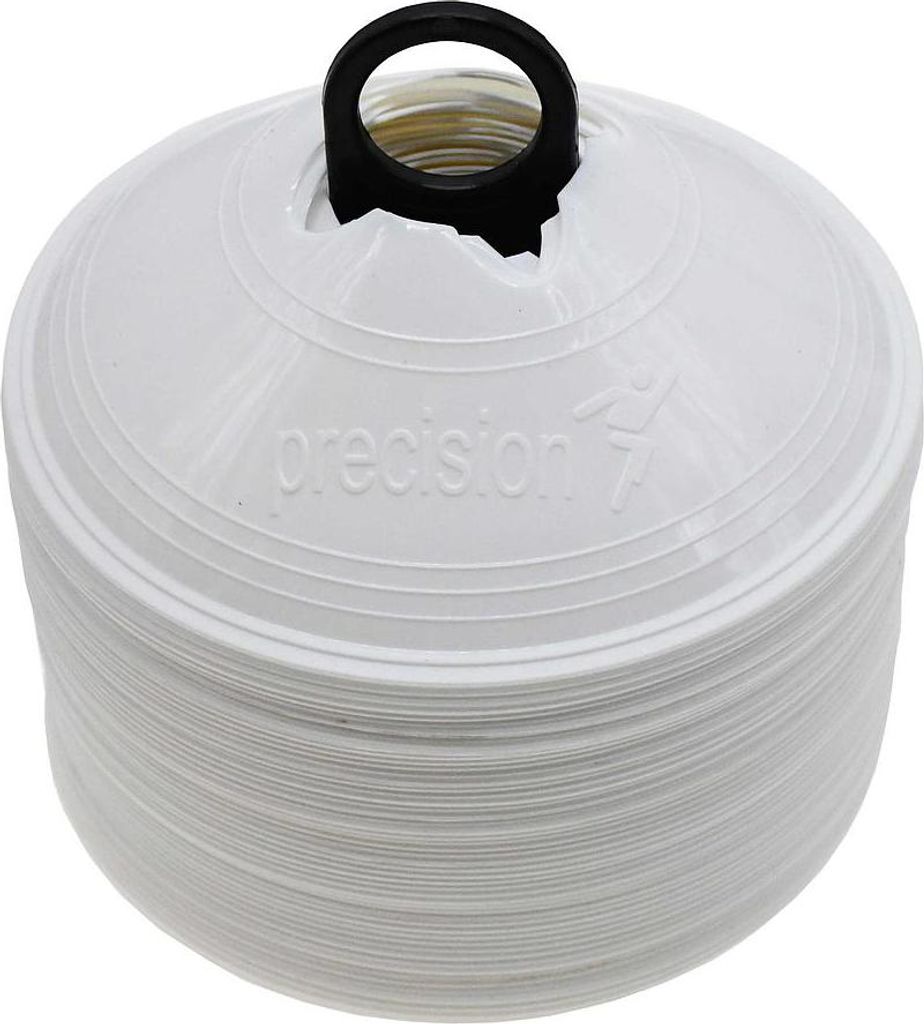 Precision Trainingshütchen weiß - Set mit 50 flexiblen Markierungsteller 20cm