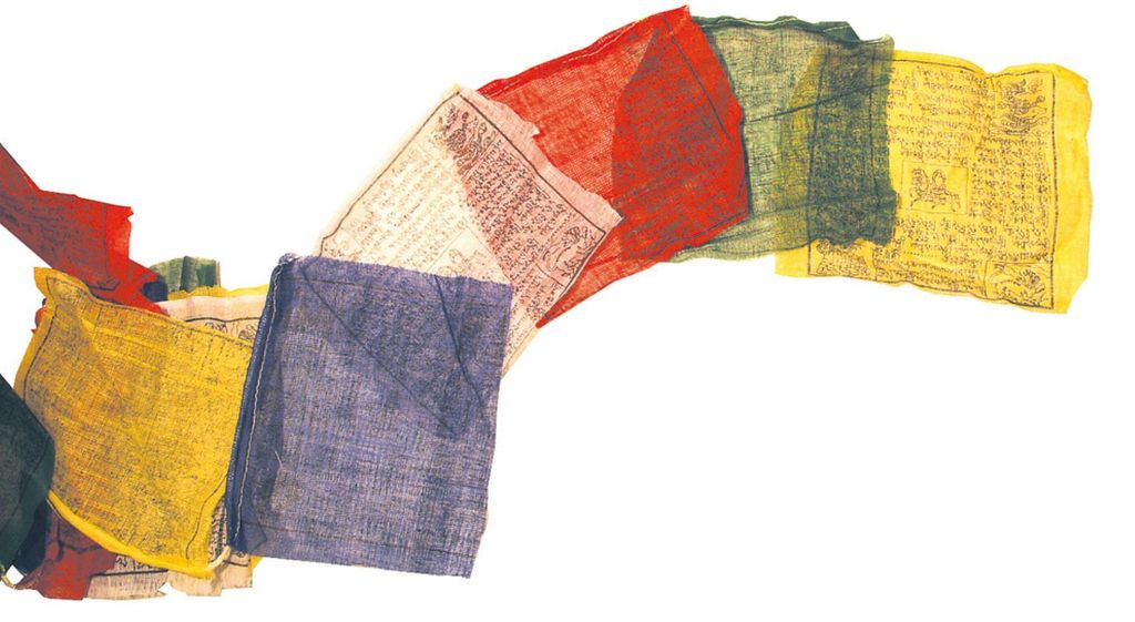VERLAG: SARASWATI Tibetische Gebetsfahne 20 x 20 cm, 5 m Produktbild 
