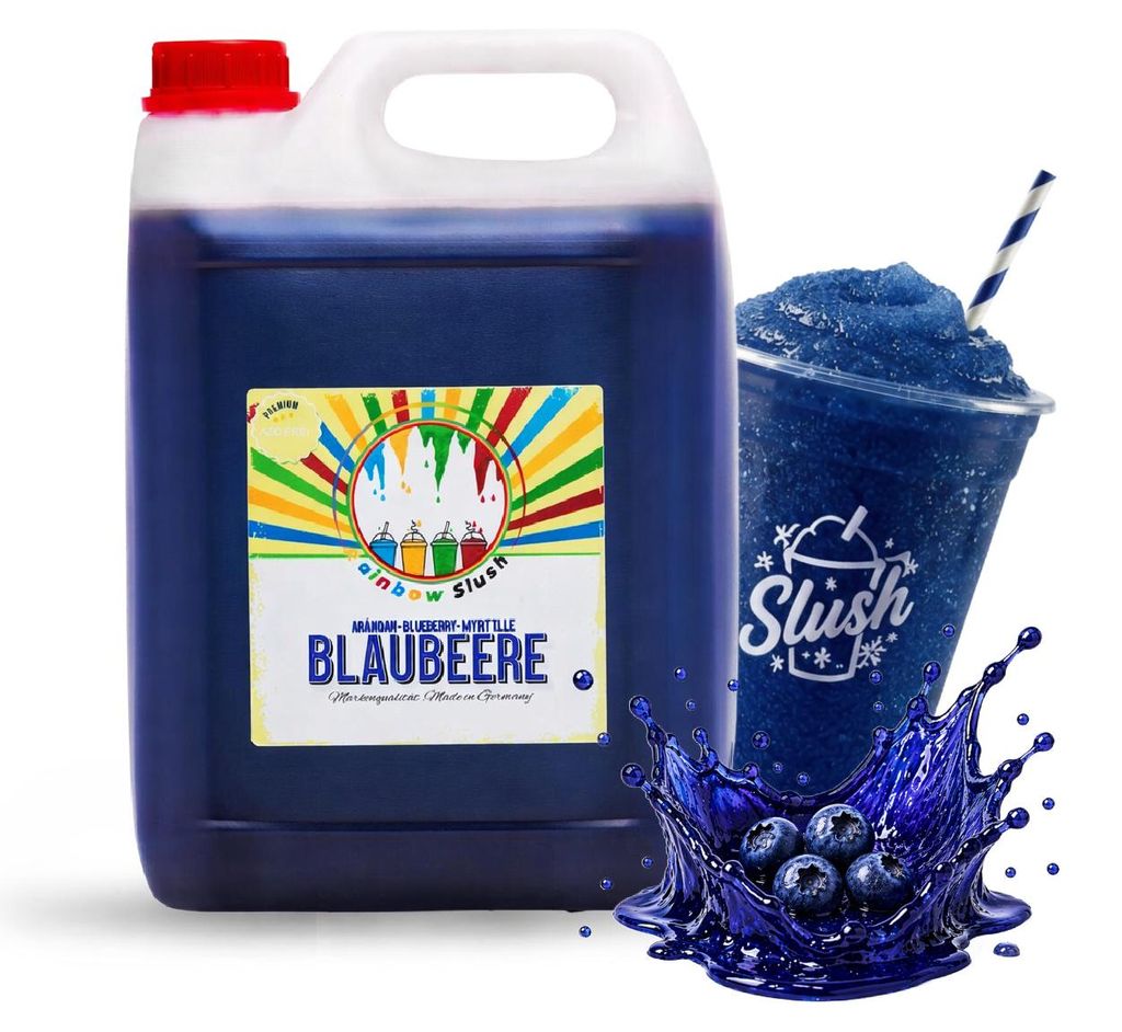 Rainbow Slush Sirup Blaubeer Geschmack 5L 1:5 AZO & Produktbild 