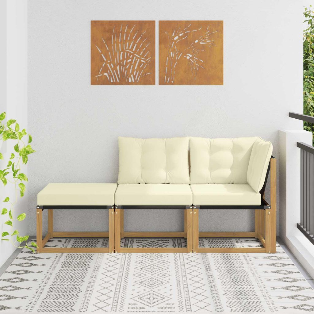Möbel Sectional Sofa Einheiten mit Kissen 3 Stück WeißGartenstühle - Gartenstühle c8614