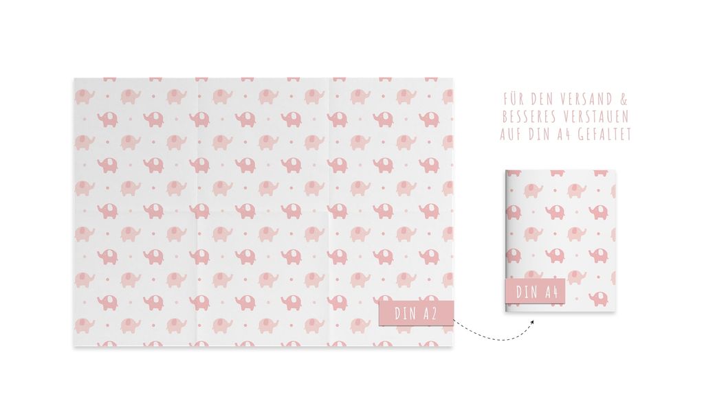 Geschenkpapier Baby Mädchen Geburt Taufe, 6 Bögen Kinder Produktbild 7