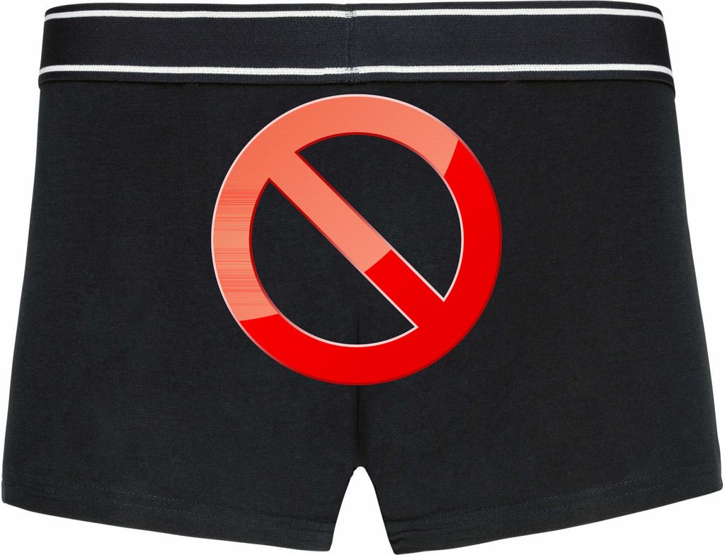 Boxershorts - Mann - Boxer-0007-man-black-h-XXL - schwarz - XXL - hinten - Verboten - Verkehrszeichen - lustiges Motiv - Spruch - Unterwäsche - Un...