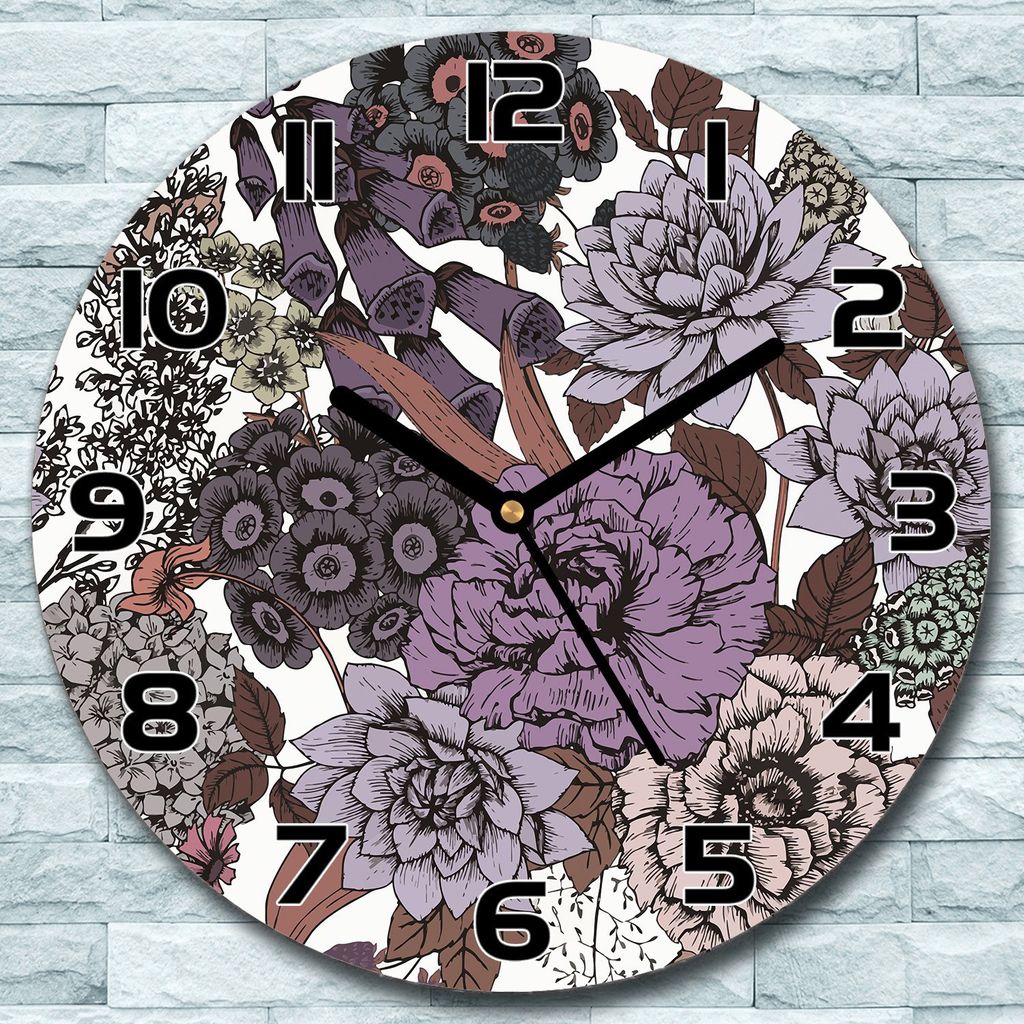 Wanduhr aus Glas Rund fi 30 Mysteriengarten Quarz Deko Schlafzimmer Büro
