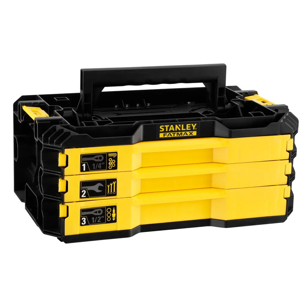 Mallette Outils Stanley 126pcs Pro-Stack avec Cliquets Ergonomiques Noir - 3