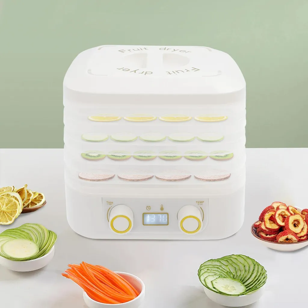Essiccatore Alimentare Automatico 5 Piani 160W Timer LED Bianco - 3