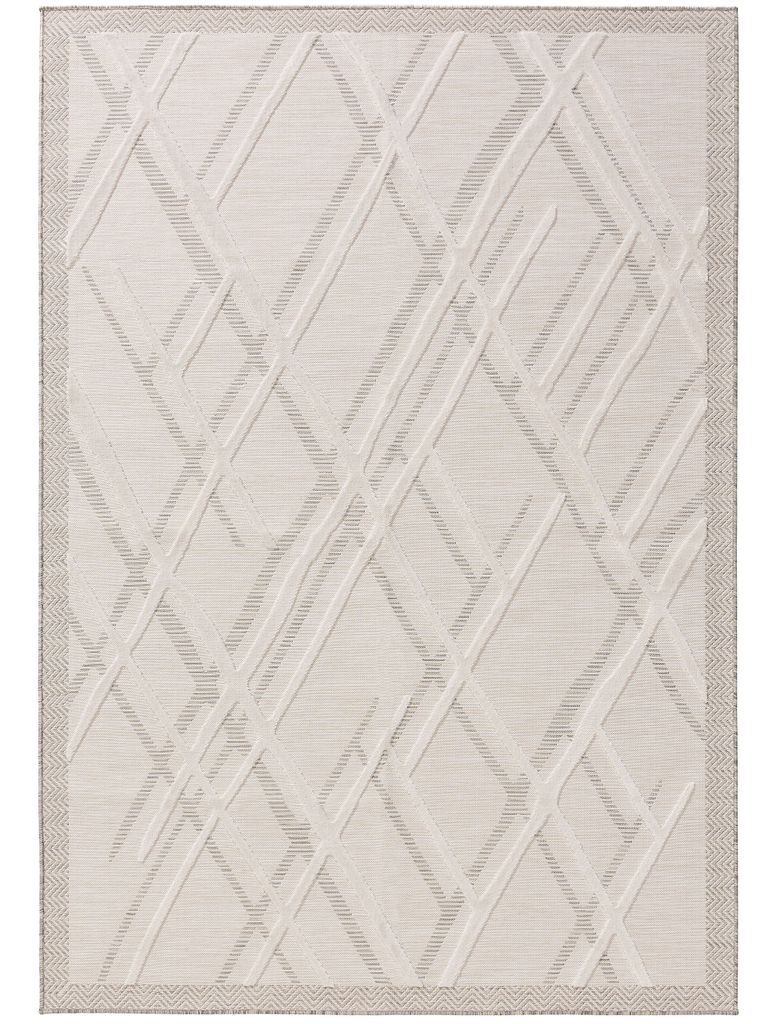 In- & Outdoor-Teppich Flora Creme 200x300 cm Outdoor Rechteckig Muster Kurzflor benuta