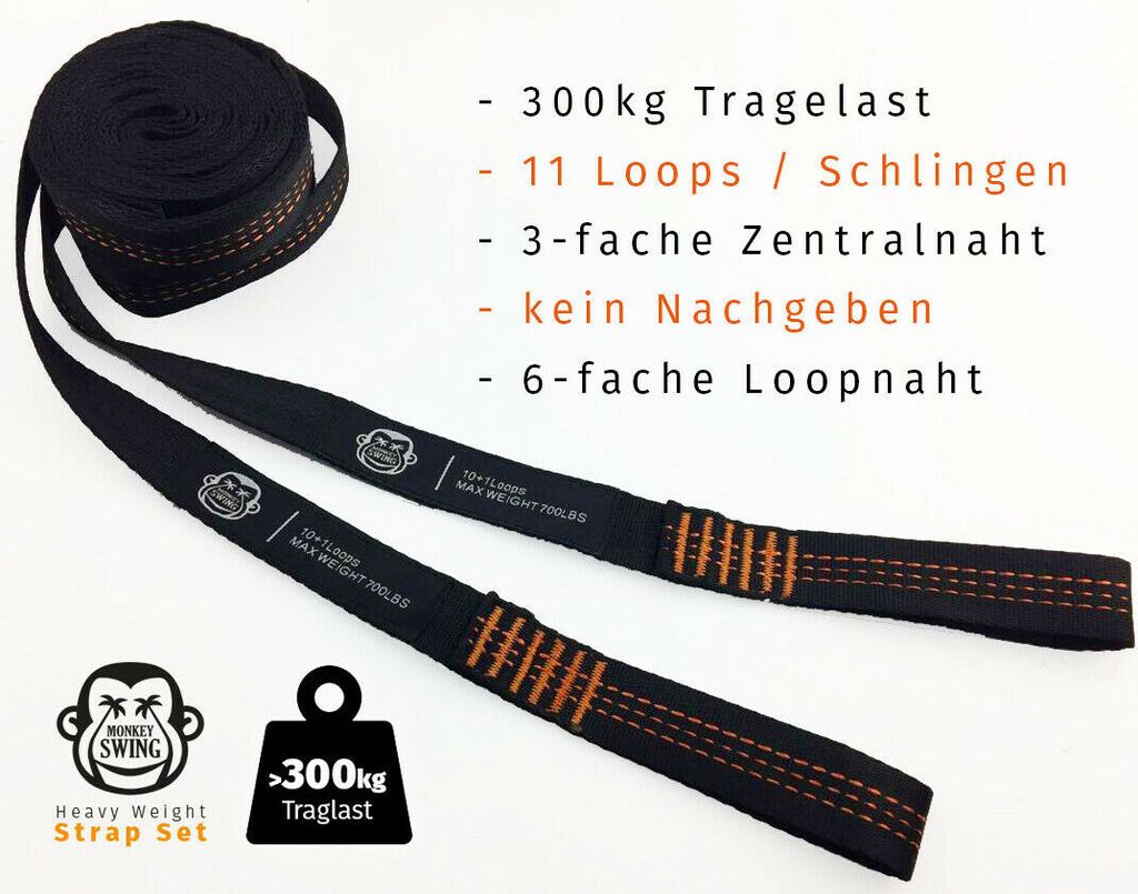 Leichtgewichts-Hngematte (275 x 140 cm, 220 kg