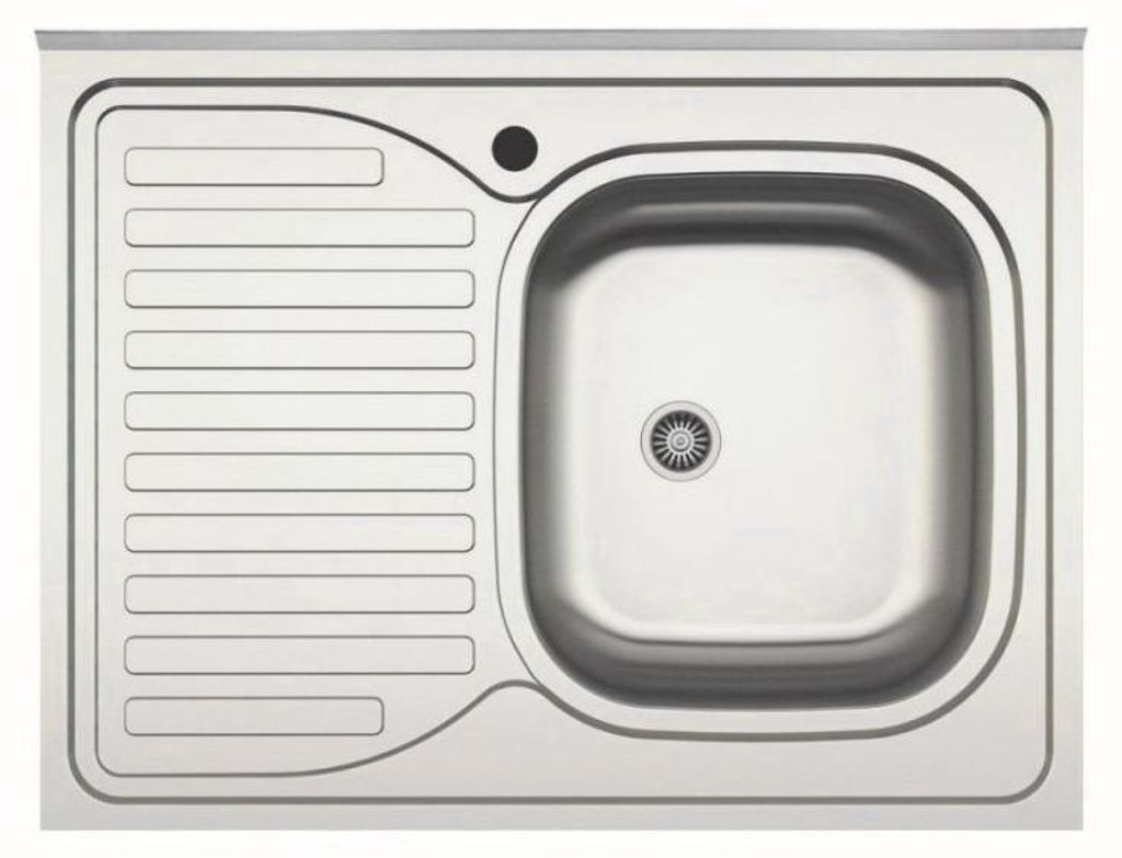 Lavello cucina da appoggio 80x60 una vasca con gocciolatoio Immagine del prodotto 