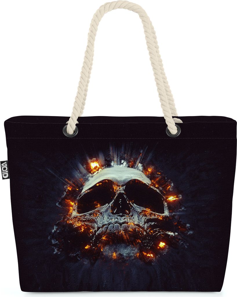 VOID Totenkopf Explosion Strandtasche Shopper 58x38x16cm 23L XXL Einkaufstasche Tasche Reisetasche Beach Bag