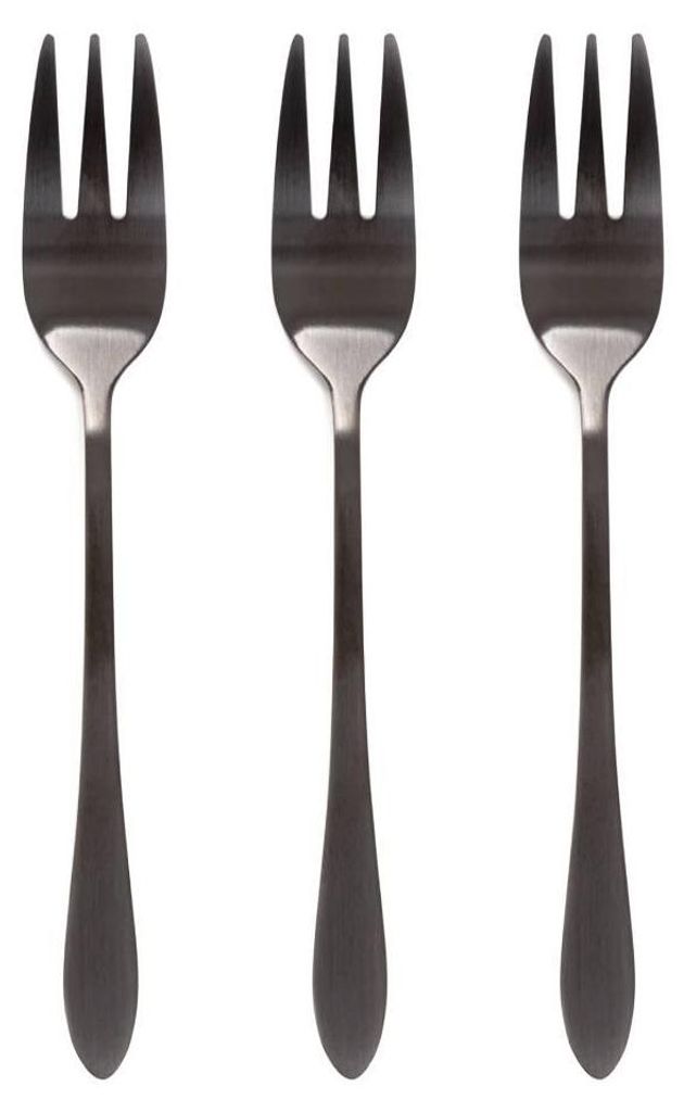 HOMLA STILO Set schwarzer Kuchengabeln 3 tlg. Produktbild 