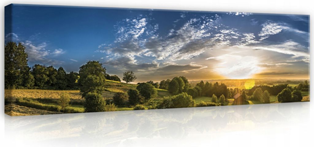Leinwandbilder Landschaft Sonnenuntergang 145x45 cm Modern Panorama XXL Canvas Bilder Leinwandbild Leinwand Bilder Schlafzimmer Wohnzimmer Wandbild...