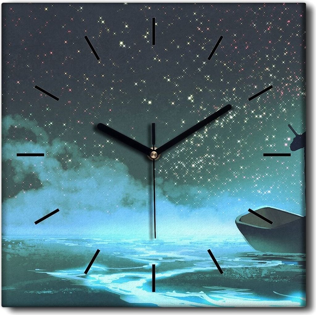 Coloray Uhr auf Leinwand 30x30 cm Wand Uhr Dekoration Produktbild 
