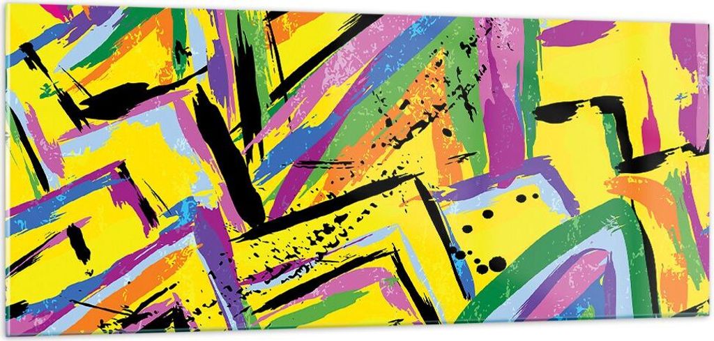 Bilder auf glas - Abstraktion modern - 100x40cm - Glasbilder - Wandbilder - Kunstdruck - zum Aufhängen bereit - Wanddekoration aus Glas - Glas Bil...