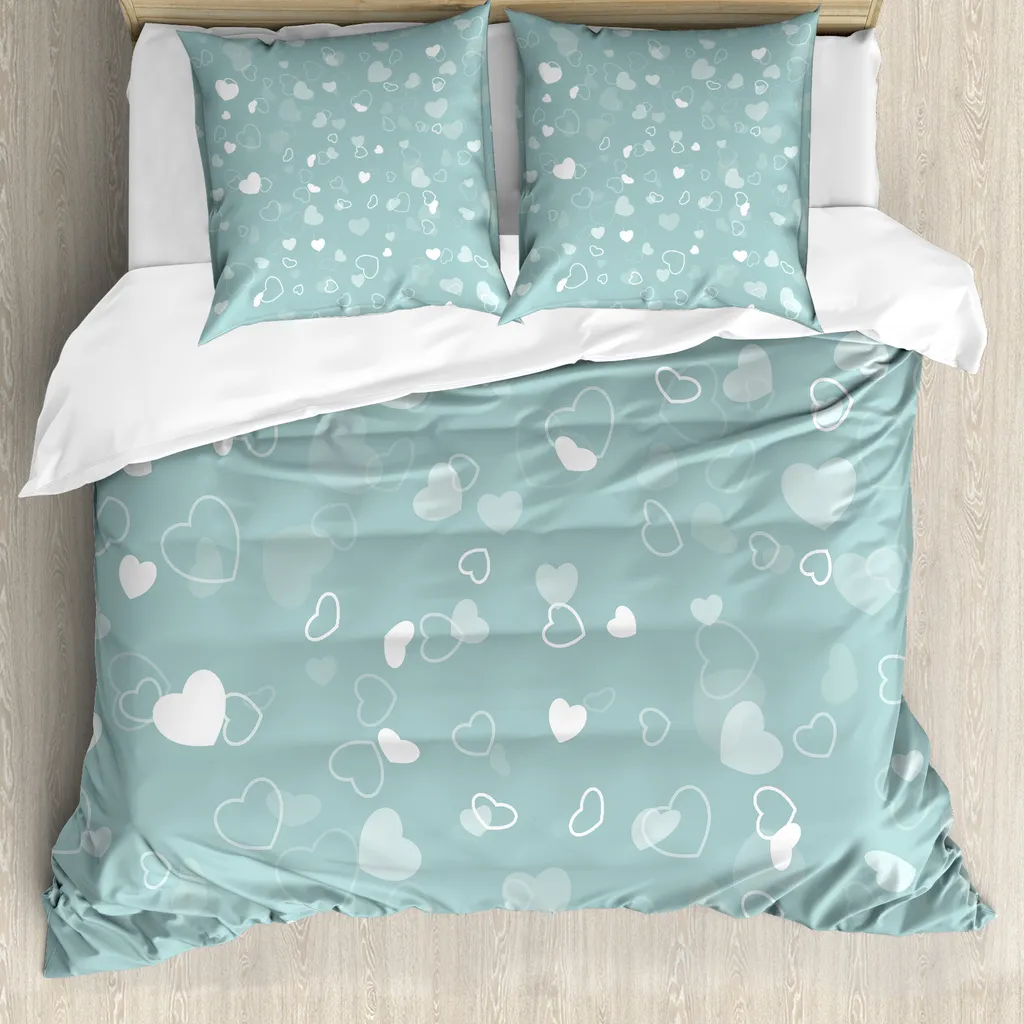 Housse de couette contre les allergies de lit respirante bleue