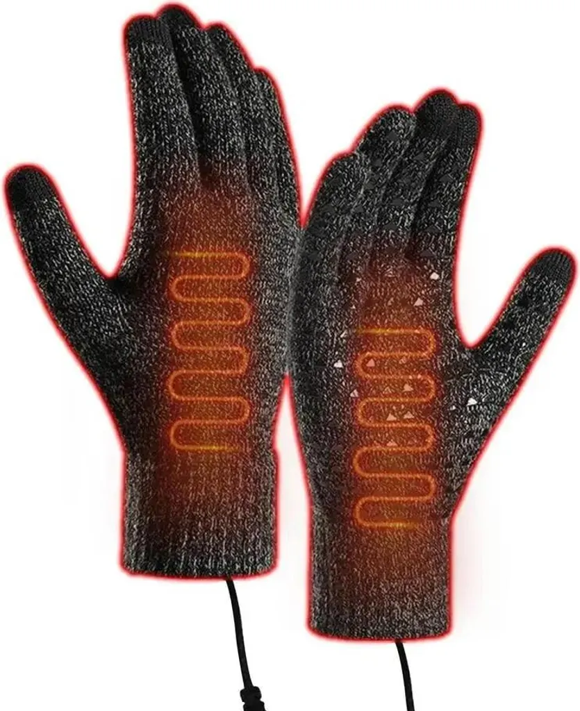 Gants chauffants USB contre mains froides - 3 niveaux de chauffe - Noir 36-44