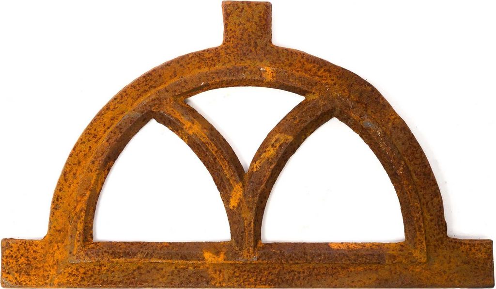 Nostalgie Stallfenster 23x39cm Bogen Fenster Eisen Eisenfenster antik Stil Rost