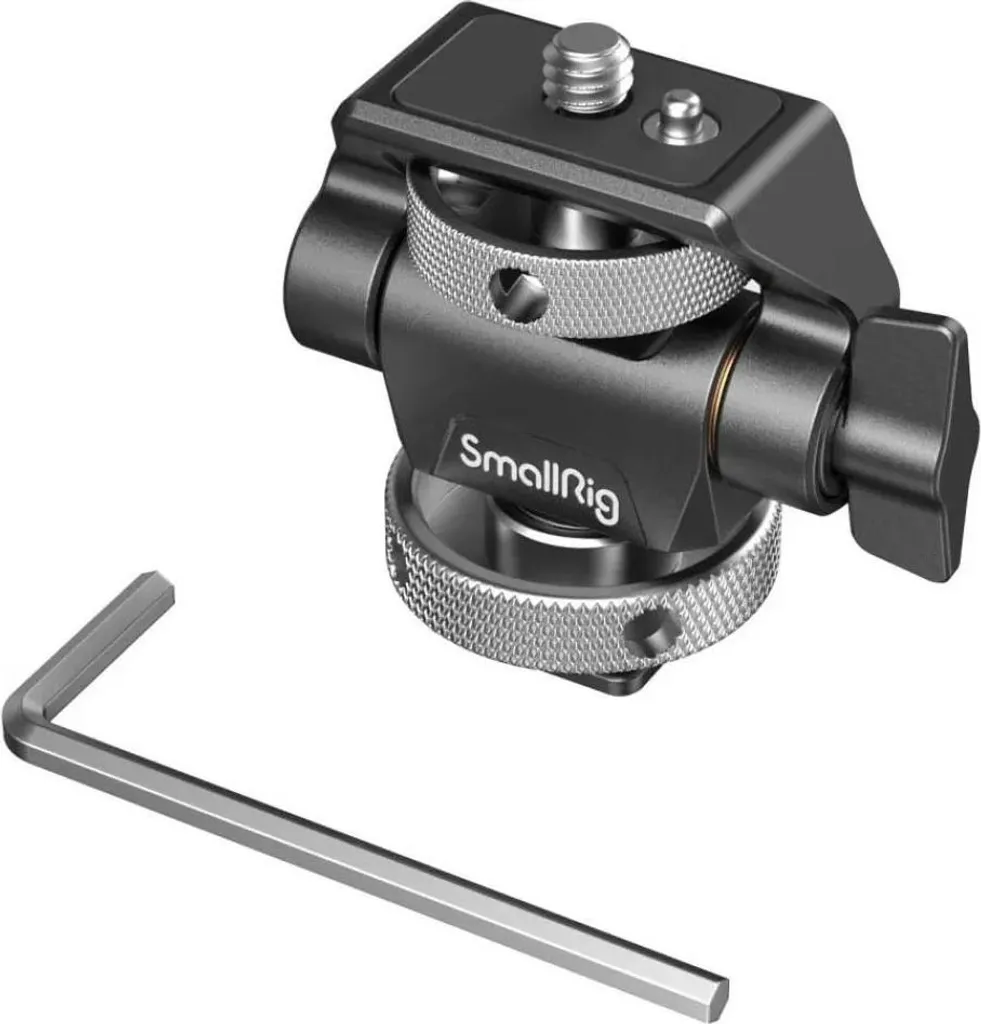 MINIFOCUS Supporto Per Monitor Con Scarpa Fredda E Vite 1/4" - Braccio Regolabile 160° Per Field Monitor 5-7", LED, Microfono, Per Videomaking