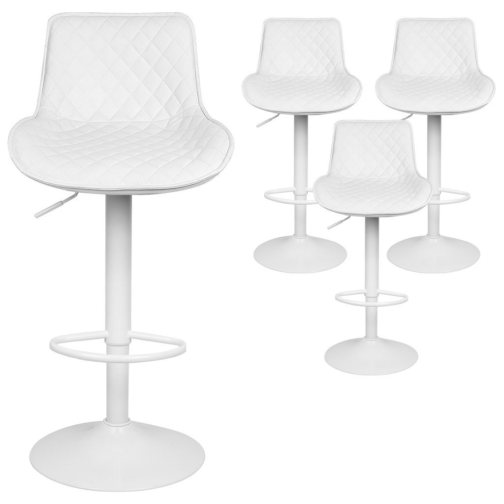 4er Set Barhocker Barstuhl Küchenhocker Drehstühle Tresenstuhl Modern Kunstleder Bar Stühle - Weiß