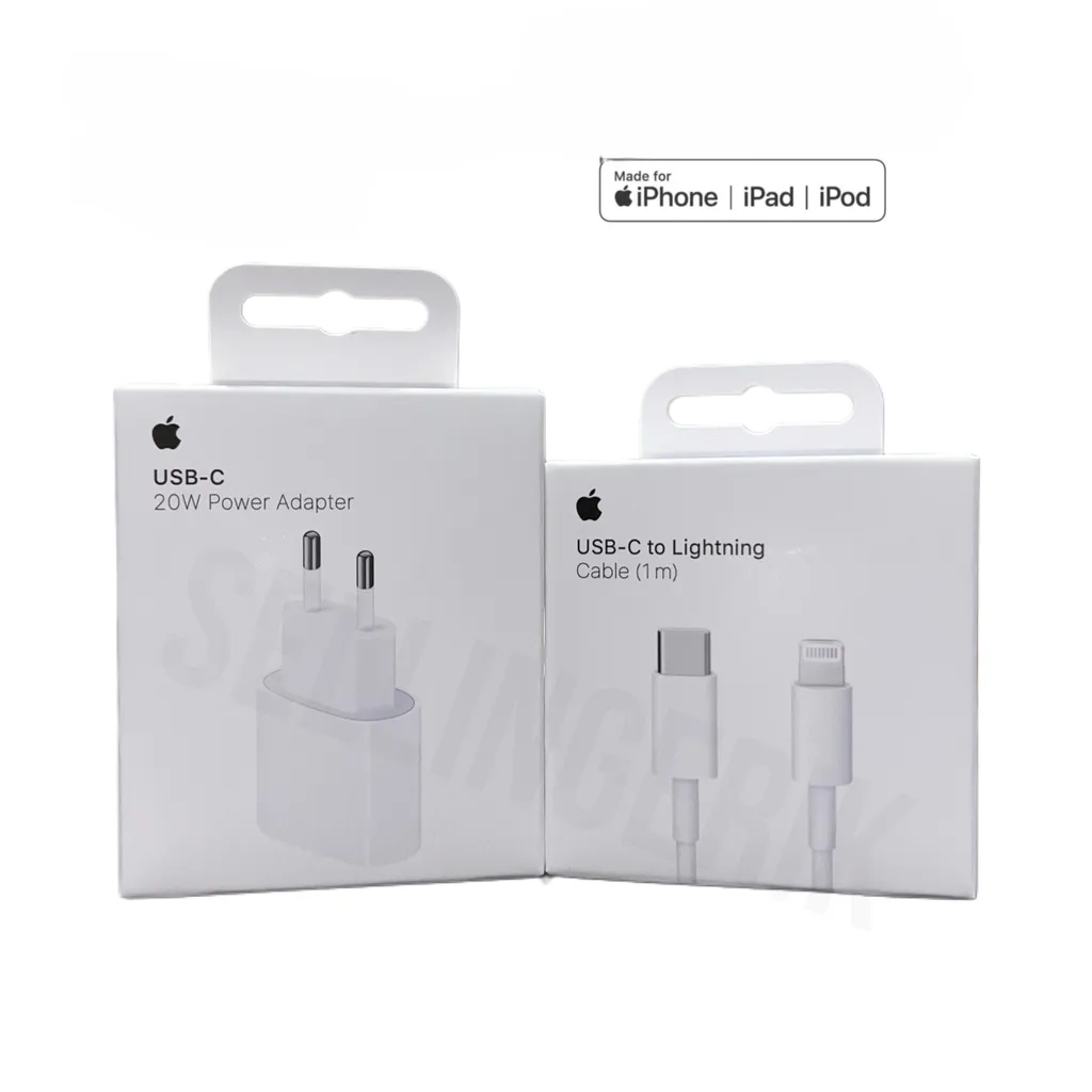 Caricabatterie Apple 20W USB-C + Cavo Lightning 1M Originale OVP