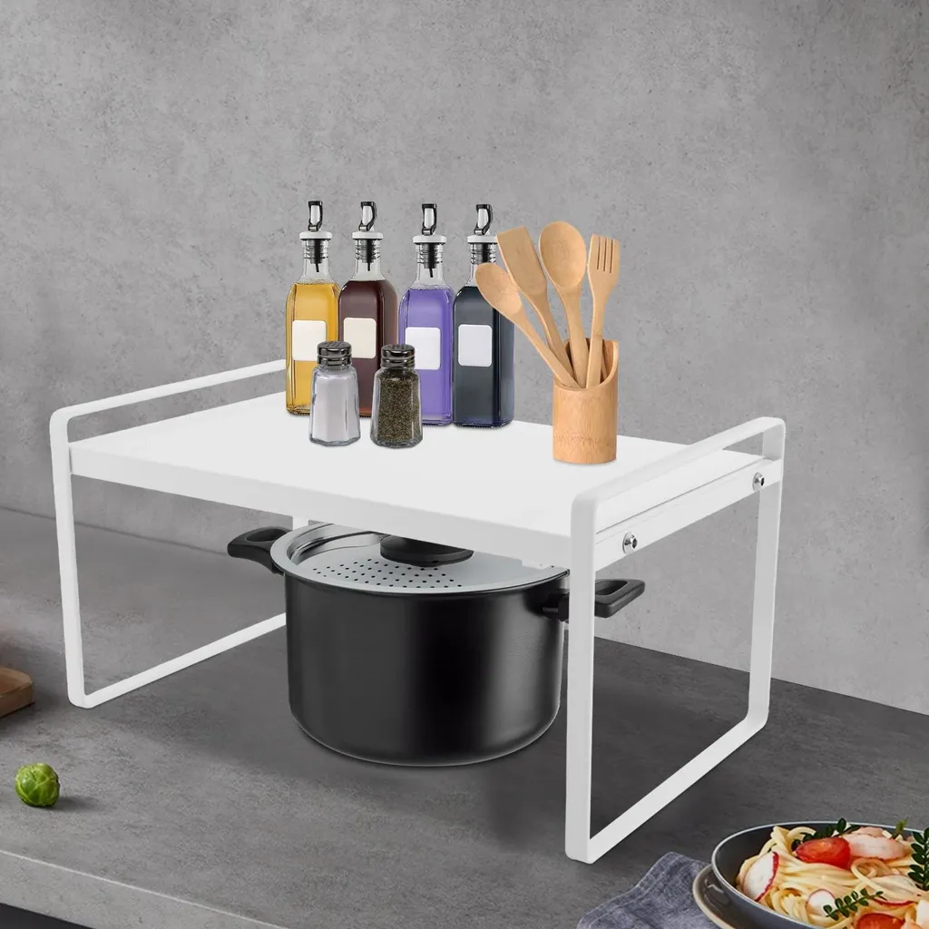 Rangement de placard modulable blanc pour optimiser l'espace de cuisine - 3