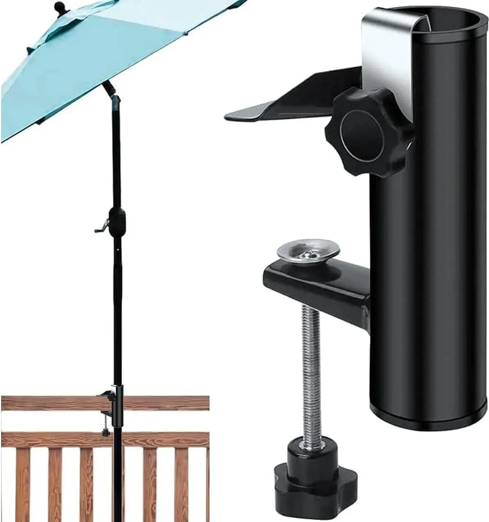 Fixation parasol de balcon pour camping et jardin montage sans outil acier