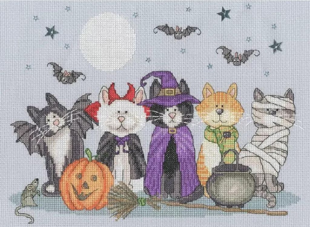 Bothy Threads Kreuzstich Stickpackung "Teuflische Katzen", Zählmuster, XKTB19, 30x22cm