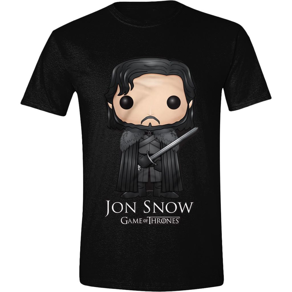 Game of Thrones T-Shirt - Funko Pop Art Jon Snow (schwarz) L