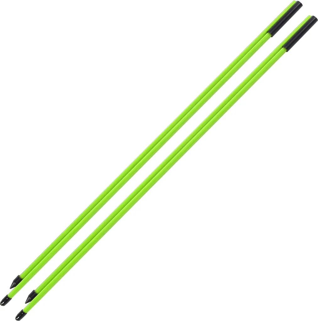 Bâtons d'alignement golf fibre de verre pliants 2 sections Vert 122cm
